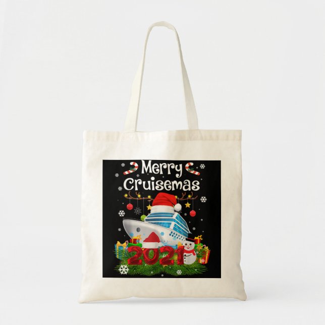 Tote Bag Merry Cruisemas Cruisemas Bateau De Croisière Noël (Devant)