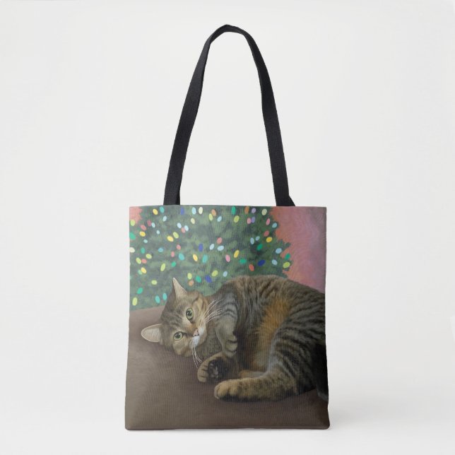 Tote Bag Merry Mischief - Christmas Kitty (Devant)