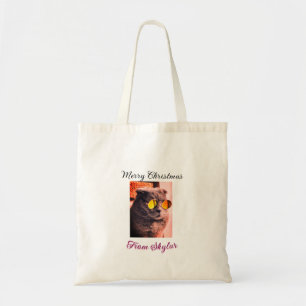 Tote Bag Merveilleux chien de chat de Noël animal de compag