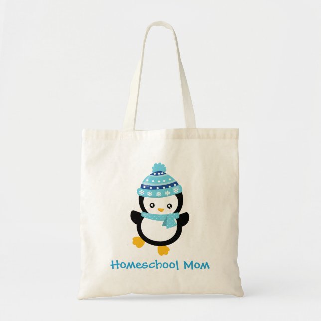 Tote Bag Merveilleux hiver Penguin Homeschool Maman (Devant)
