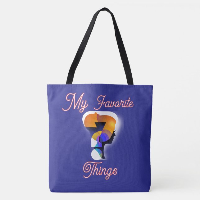 Tote Bag Mes choses préférées Bleu   (Devant)