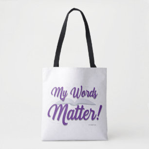 Tote Bag Mes mots matière auteur Motivational Slogan