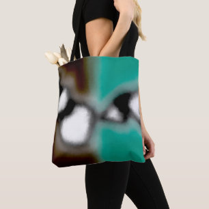 Tote Bag Message dans une bouteille : Brown Abstrait, Turqu