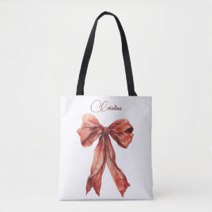 Tote Bag Message d'encouragement émotionnel Bow rouge