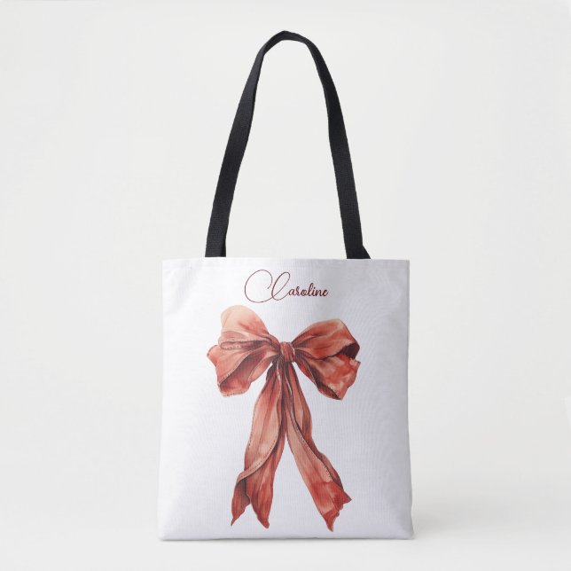Tote Bag Message d'encouragement émotionnel Bow rouge (Devant)