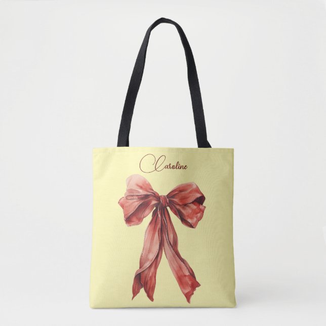 Tote Bag Message d'encouragement émotionnel Bow rouge (Devant)