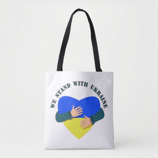 Tote Bag Message inspirant Nous sommes avec l'Ukraine (Devant)