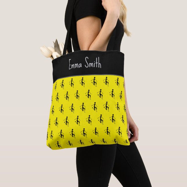 Tote Bag Mete Silhouette athlète Motif (De près)