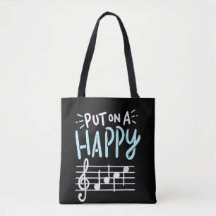 Tote Bag Mettez Un Visage Heureux Musique Drôle Prof De Mus