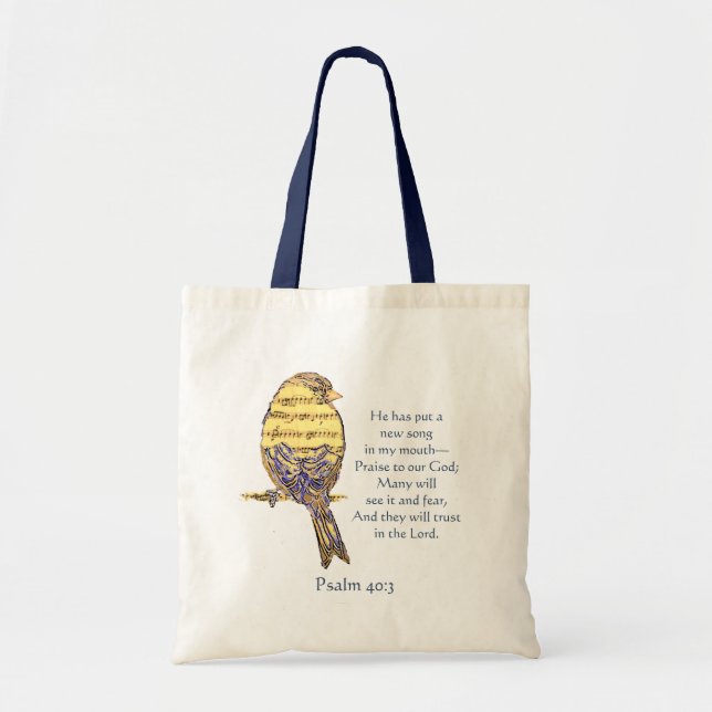 Tote Bag Mettez une chanson dans mon coeur Bible Écriture O (Devant)