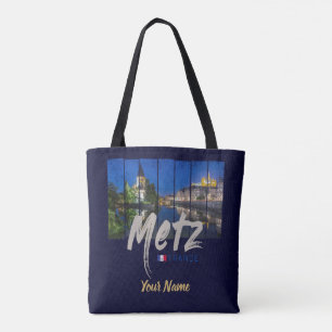 Tote Bag Metz Grand Est France en soirée Souvenir vintage