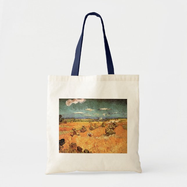 Tote Bag Meules avec moissonneuse de Vincent van Gogh (Devant)