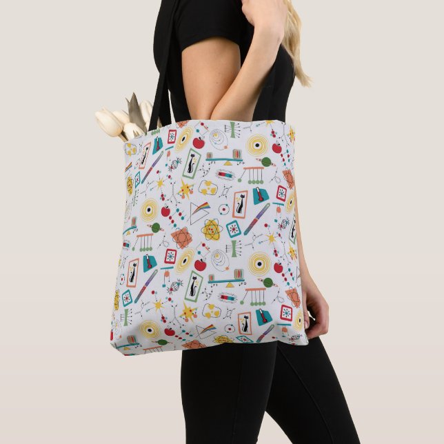 Tote Bag Mi-siècle moderne de l'âge atomique STEM Physique  (De près)