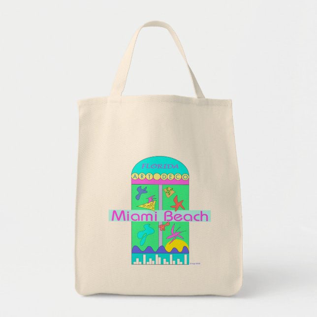 Tote Bag Miami Beach (amour) Art déco (Devant)