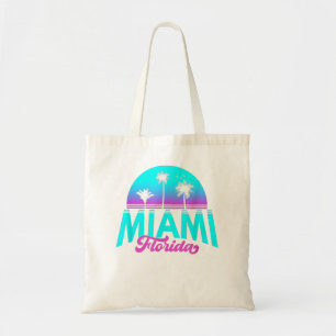 Tote Bag Miami Florida Retro Vintage Sunset Vaporwave T Shi