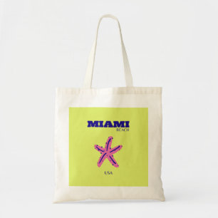 Tote Bag Miami, Miami Beach, Art Voyage, Vert