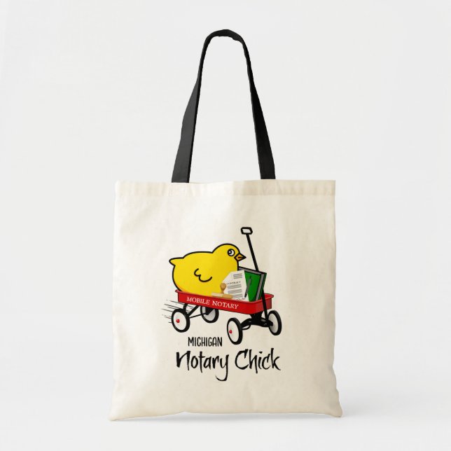 Tote Bag Michigan Mobile Noir Rouge Wagon (Devant)