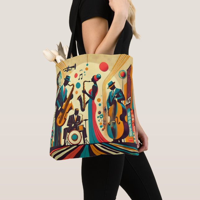Tote Bag Mid Century Jazz Age Quartet (De près)