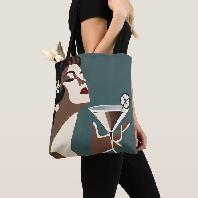 Tote Bag Mid Century Modern Art The Martini DIva (De près)