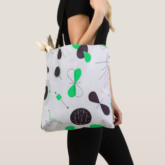 Tote Bag Mid Century Modern Green Physics