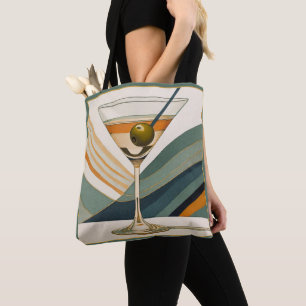 Tote Bag Mid Century Modern Martini Cocktail Heure