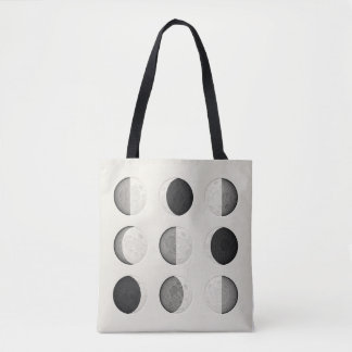 Tote Bag Mid-Century Modern Moon Phases Poster | Bauhaus