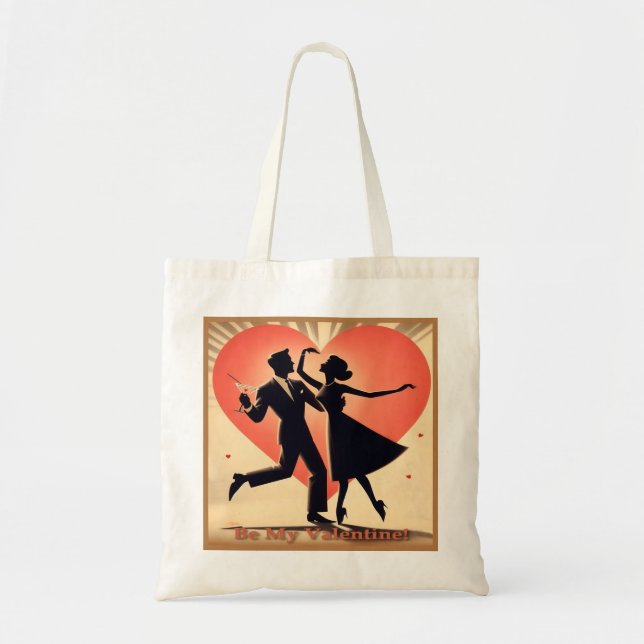 Tote Bag Mid Century moderne Valentine Dancing Couple (Devant)