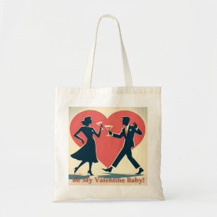 Tote Bag Mid Century Valentine moderne Hip Dancing Couple