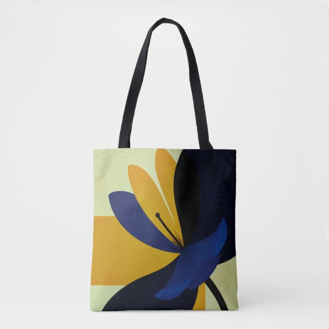 Tote Bag Midnight Bloom – Graphisme Floral Moderne Audacieu (Devant)