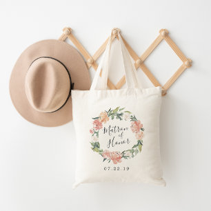 Tote Bag Midsummer Floral Matron of Honor Bridal Party