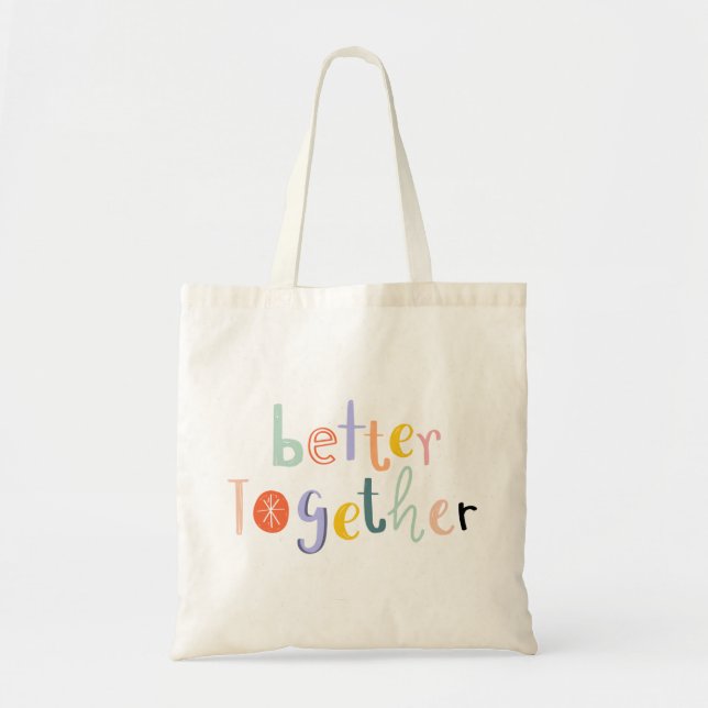 Tote Bag Mieux combiner typographie doodage texte Citation (Devant)