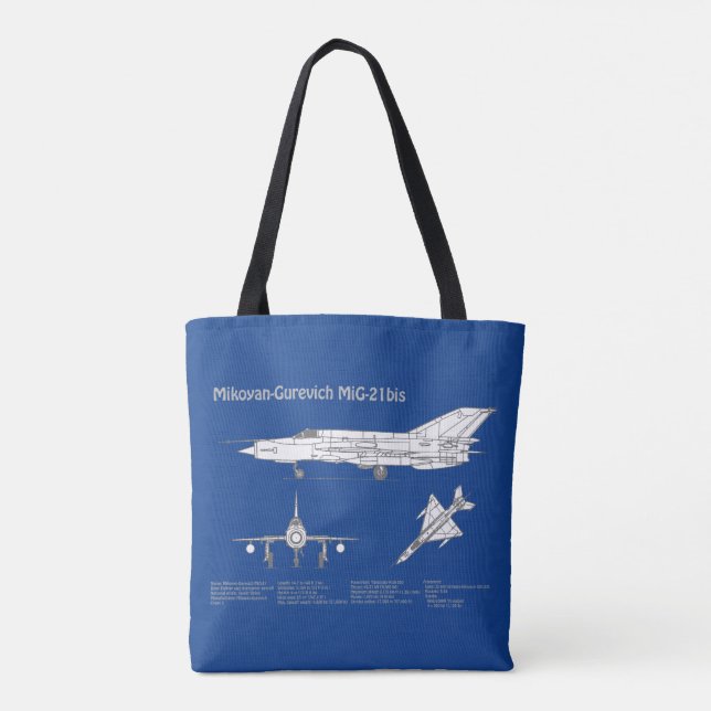 Tote Bag MiG-21 bis - Plan directeur de l'avion ABD (Dos)