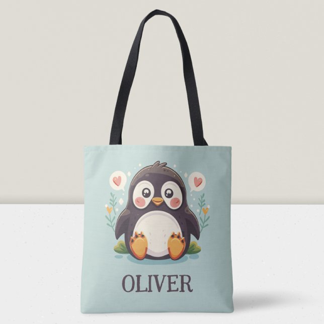 Tote Bag Mignon bébé manchot de dessin animé (Créateur téléchargé)