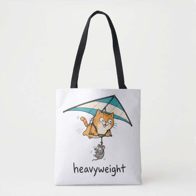 Tote Bag Mignon Chat de Dessin Animé Pun Design (Devant)
