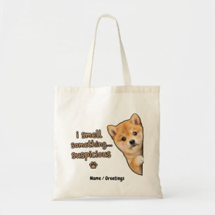 Tote Bag Mignon chiot Shiba Inu Citation drôle d'odeur Chie
