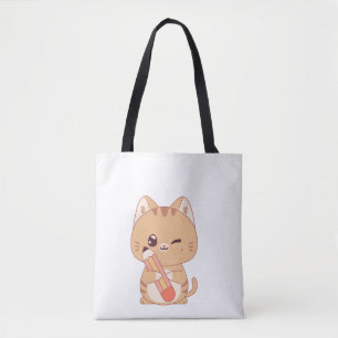 Tote Bag mignon étudiant en chat Conception amoureux des