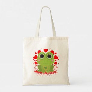 Tote Bag Mignon Grenouille Kawaii Cœurs XOXO Tous les Jours