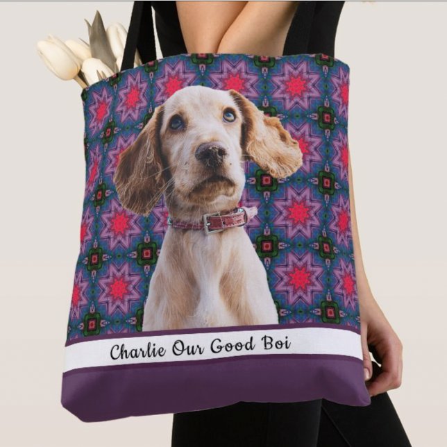 Tote Bag Mignon moderne cadeau photo Chiot Amoureux des chi (Créateur téléchargé)