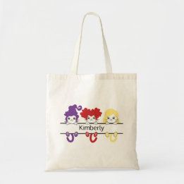 Tote Bag Mignon Monogramme de Nom de Chats Sœurs Sorcières