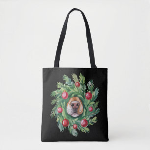 Tote Bag Mignon nez de chien Noël maman chien fête amateur