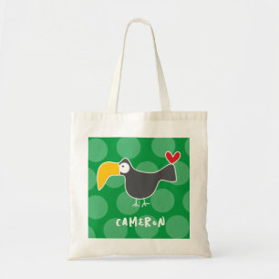 Tote Bag Mignon Oiseau Toucan Cartoon Noir Amour Fun Dots E
