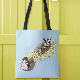 Tote Bag Mignon Sugar Glider Fleurs Tropicales de Plumeria 