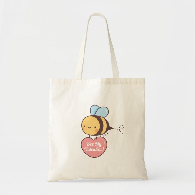 Tote Bag Mignonne abeille ma Saint-Valentin Jeu de mots de  (Devant)