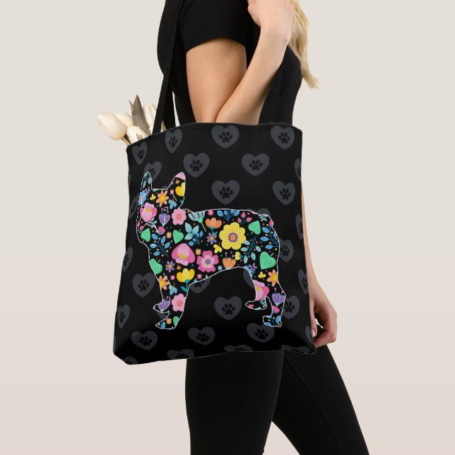 Tote Bag Mignonne Amour Mon Chien À Balles Français Design  (De près)
