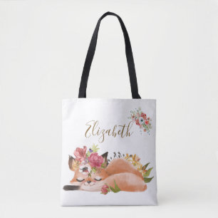 Tote Bag Mignonne aquarelle renard bébé
