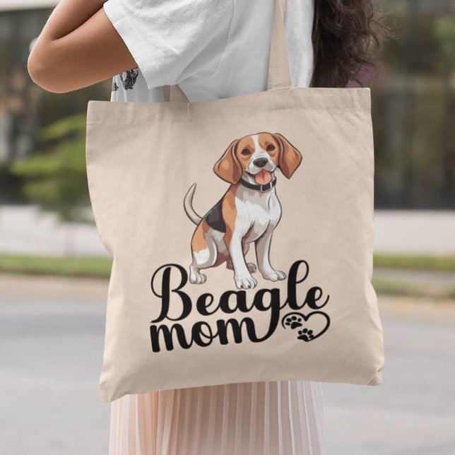 Tote Bag Mignonne Beagle Maman Cadeau Drôle Cartoon Chiot A (Créateur téléchargé)