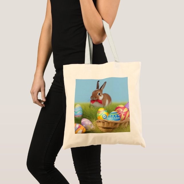 Tote Bag Mignonne Bunnyfor Pâques pour une humeur positive (Devant (produit))