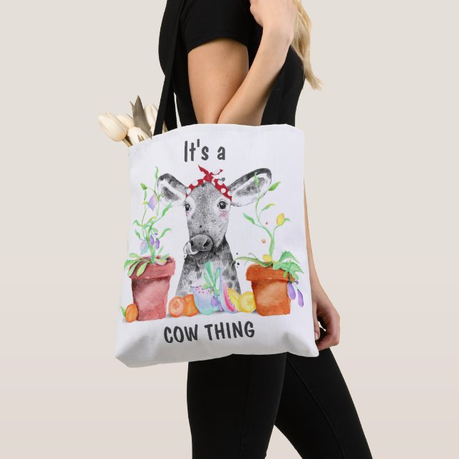 Tote Bag Mignonne c'est une vache (De près)