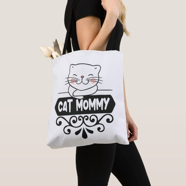 Tote Bag Mignonne chat maman amoureux des animaux animal de (De près)