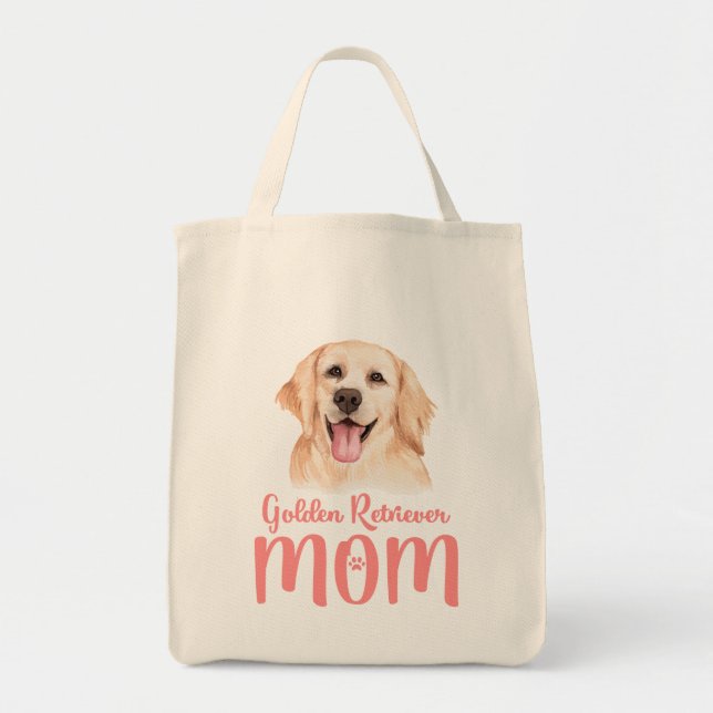 Tote Bag Mignonne Chien Chien Maman Aquarelle Aquarelle Gol (Devant)